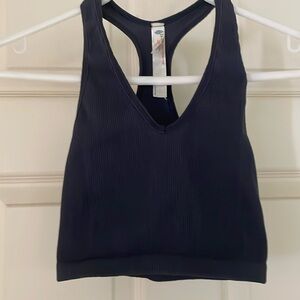 Women’s EUC FreePeople Navy Ribbed Crop S. Racerback. Wore once. Bundle to save.